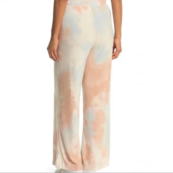 NWT Melloday Blue and Taupe Tie Dye Wide Leg Sweatpants Size Small - Picture 2 of 16